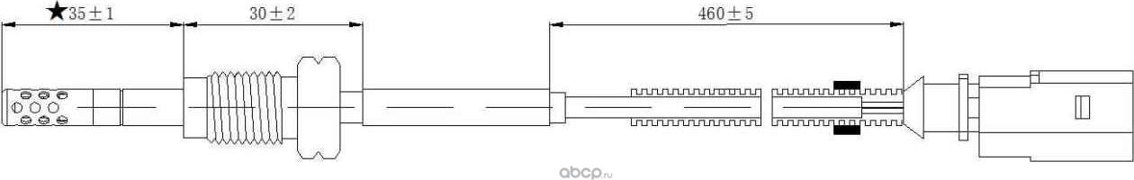 Датчик температуры выхлопных газов VW Caddy (2004-2011) VW Passat (2006-2008) VW Touran (2004-2010)  (Magtechnic). Артикул mag0100og