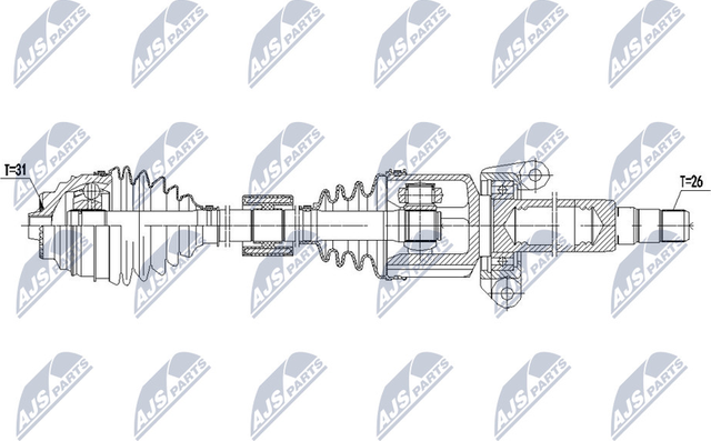 Полуось (привод в сборе, приводной вал) NTY передняя правая для BMW X2 I (F39) 2018-2026. Артикул NPW-BM-141