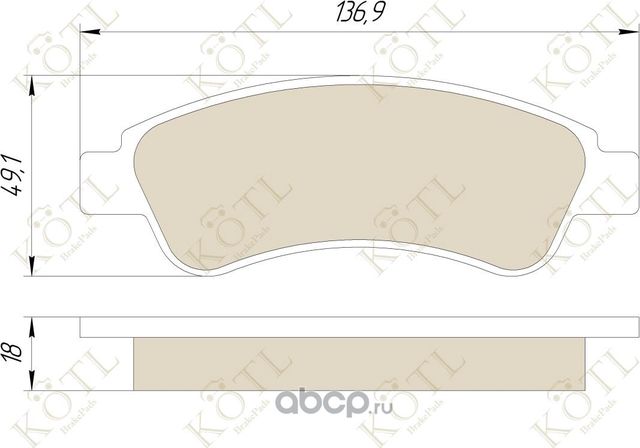 Колодки тормозные дисковые задние к-т CITROEN JUMPER/FIAT DUCATO/PEUGEOT BOXER ( (Kotl). Артикул 1682kt