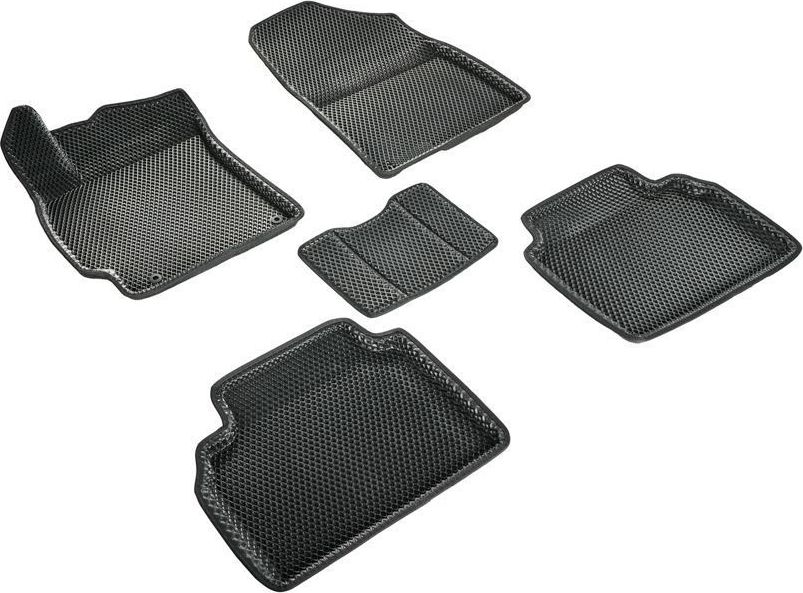 Коврики Seintex 3D EVA Ромб для салона Hyundai Elantra VII 2020-2026 ЧЕРНЫЕ. Артикул 99105