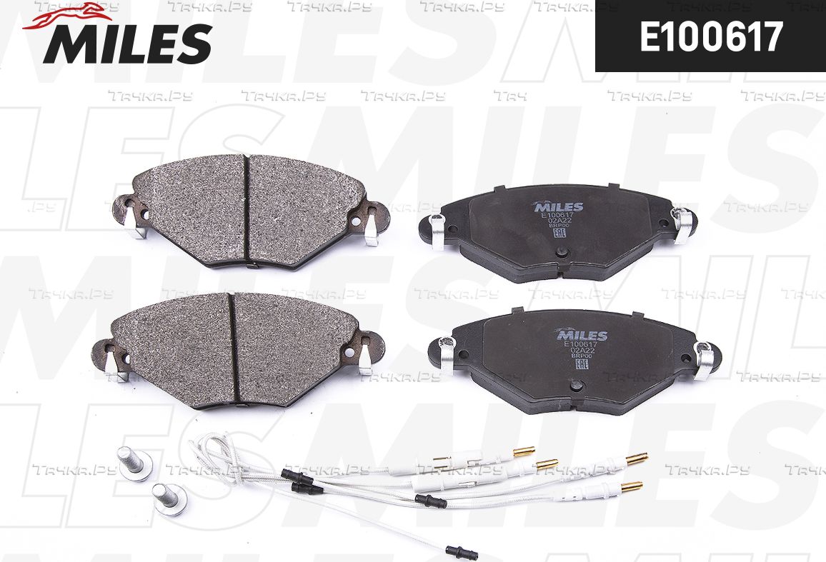 Тормозные колодки Miles (Semi-Metallic) передние для Citroen C5 I 2001-2008. Артикул E100617