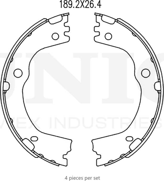 Колодки тормозные барабанные, комплект (Unio). Артикул BRP-10002