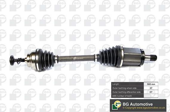 Полуось (привод в сборе, приводной вал) BGA. Артикул DS0902L