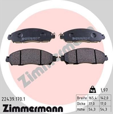 Тормозные колодки Zimmermann. Артикул 22439.170.1