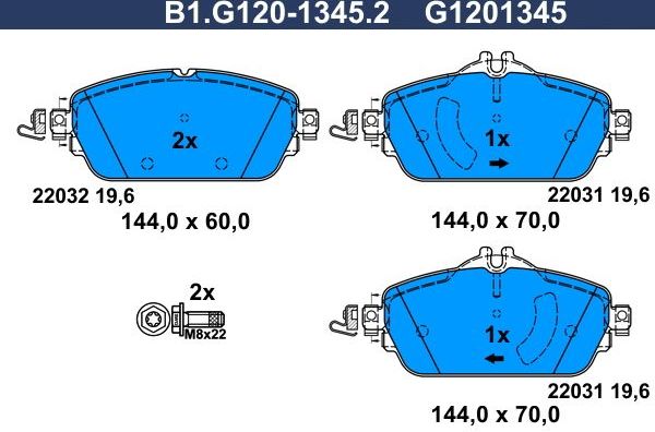 Тормозные колодки Galfer. Артикул B1.G120-1345.2