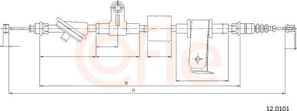 Трос ручника (тросик ручного тормоза) Cofle. Артикул 12.0101