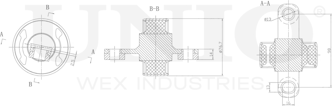 Сайлентблок рычага подвески (Unio). Артикул RMP-20604