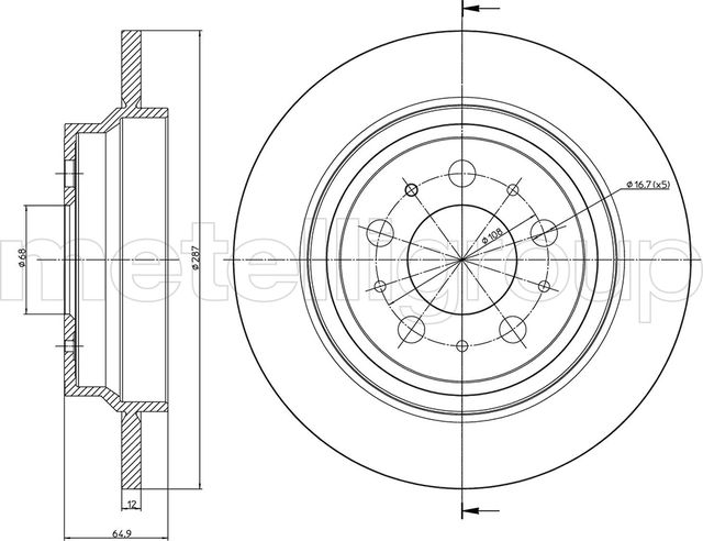 Тормозной диск Metelli. Артикул 23-0562C