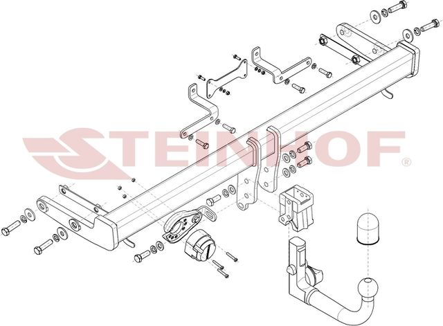 Фаркоп Steinhof для Kia Sportage V 2022-2026. Быстросъемный крюк. Артикул H-287