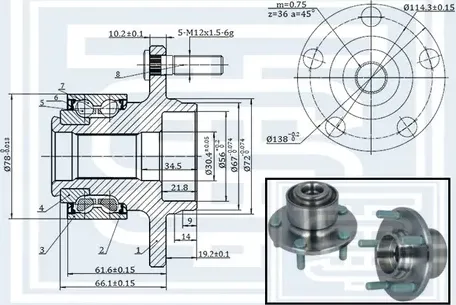 Ступица передняя (Starke). Артикул 156767
