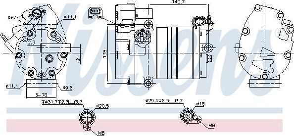 Компрессор кондиционера Nissens ** FIRST FIT ** для Volvo V90 II 2016-2026. Артикул 891070