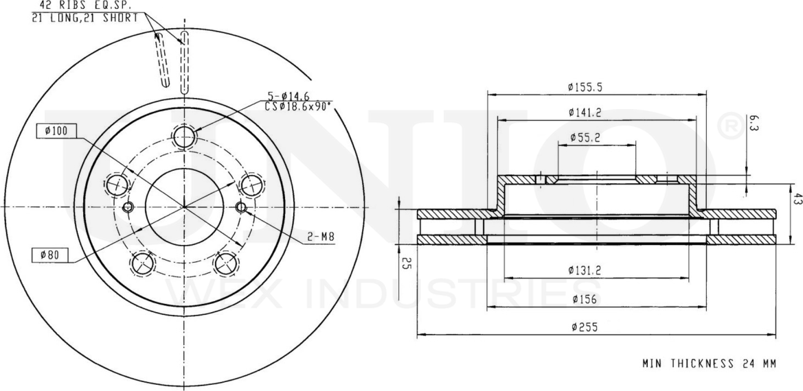 Диск тормозной (Unio). Артикул BRD-20176