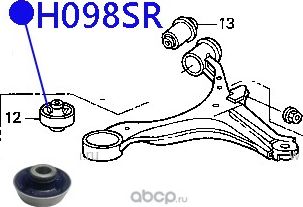 САЙЛЕНТБЛОК ПЕРЕДНИЙ ПЕРЕДНЕГО РЫЧАГА (Фортуна). Артикул H098SR