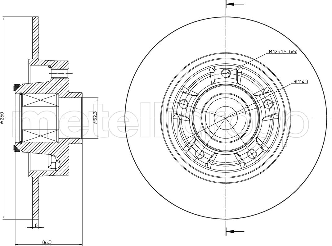 Тормозной диск Metelli. Артикул 23-1095