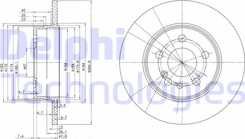 Тормозной диск Delphi. Артикул BG2738