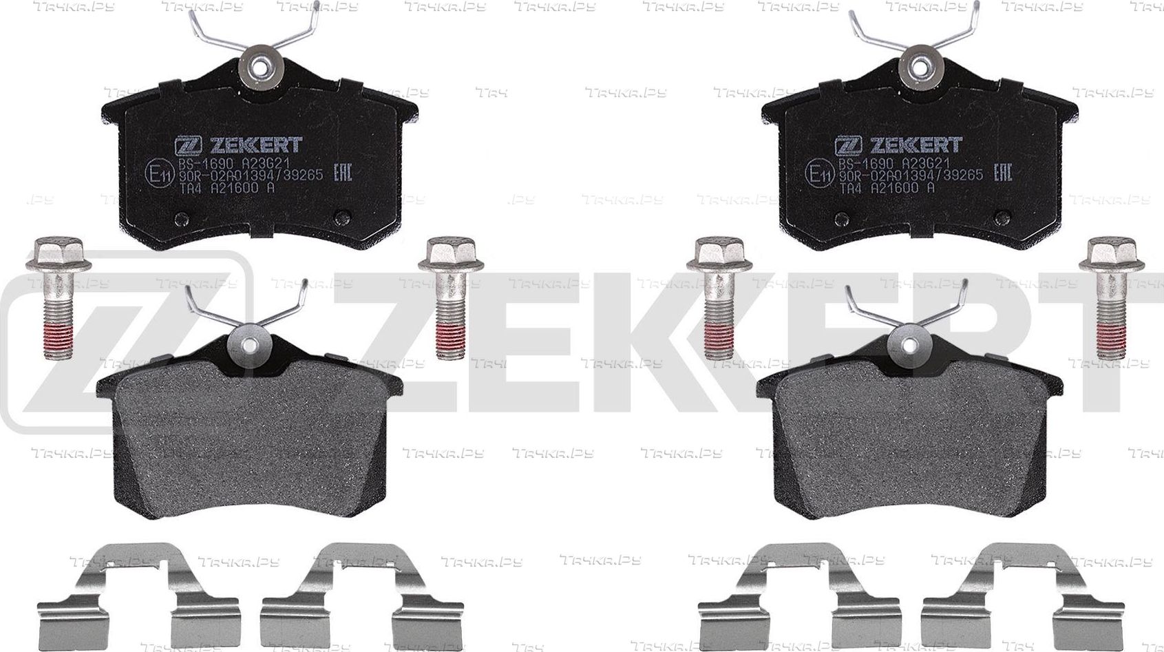 Тормозные колодки Zekkert задние для Citroen C3 III 2016-2026. Артикул BS-1690