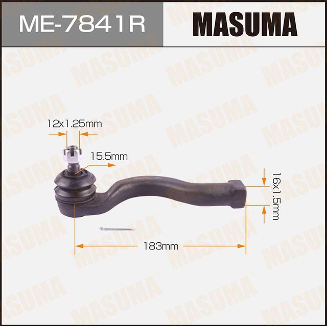 Наконечник рулевой тяги Masuma передний правый для Mitsubishi L200 IV 2005-2015. Артикул ME-7841R