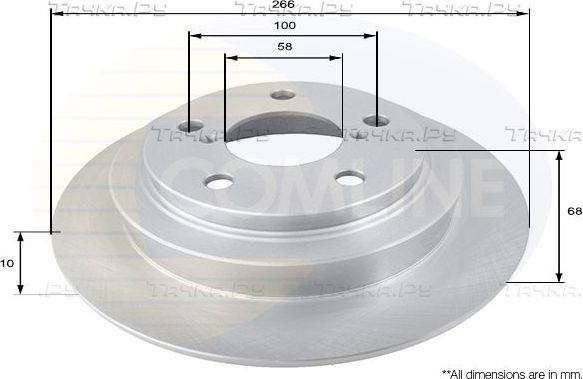 Тормозной диск Comline задний для Subaru Outback II 2000-2003. Артикул ADC0809