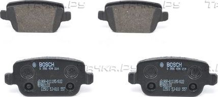 Тормозные колодки Bosch (Low-Metallic) задние для Ford Galaxy II 2006-2014. Артикул 0 986 494 214