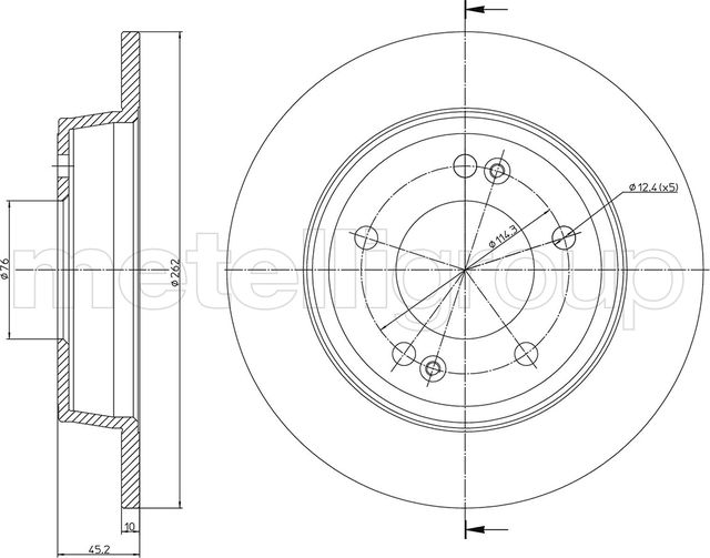 Тормозной диск Metelli задний для Kia Proceed II 2013-2026. Артикул 23-1440C