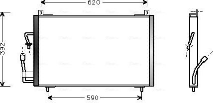 Радиатор кондиционера (конденсатор) AVA (алюминий) для Peugeot 406 I 1995-2004. Артикул PE5182
