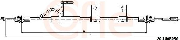 Трос ручника (тросик ручного тормоза) Cofle задний левый для Dodge Journey I 2008-2026. Артикул 92.20.160B056