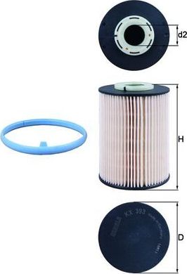 Топливный фильтр Mahle-Knecht. Артикул KX 393D