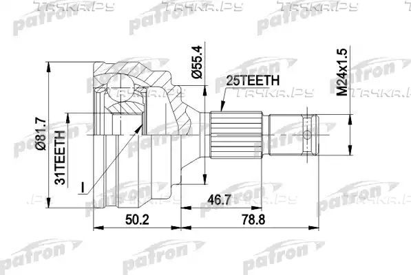 Шрус наружный (граната) Patron. Артикул PCV1259