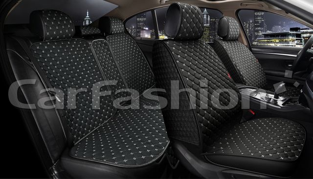Накидки универсальные CarFashion Cube Plus для авто, цвет Черный/Черный/Серый. Артикул 22674