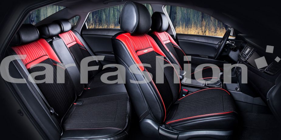 Накидки универсальные CarFashion Arcenal Plus для авто, цвет Красный/Черный. Артикул 22078