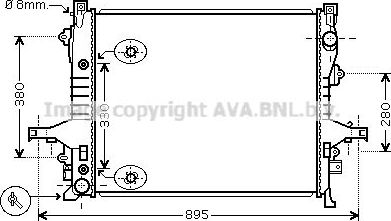 Радиатор охлаждения двигателя AVA. Артикул VO2133