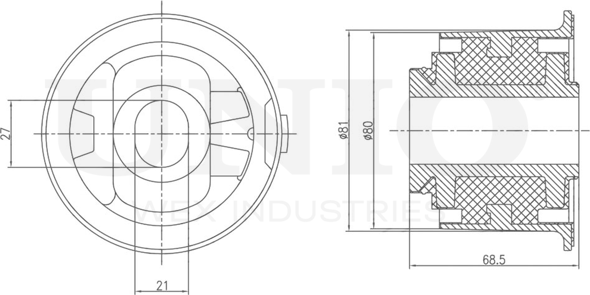 Сайлентблок подрамника (Unio). Артикул RMP-20224