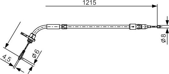 Трос ручника (тросик ручного тормоза) Bosch. Артикул 1 987 477 225
