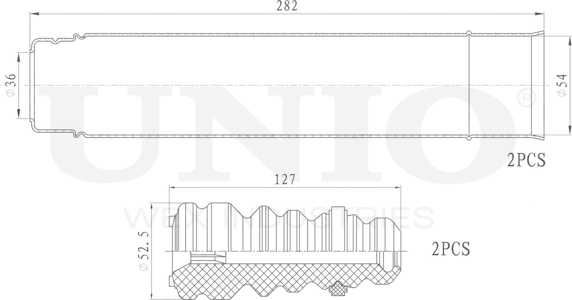 Отбойник и пыльник амортизатора, комплект (Unio). Артикул DUC-50067