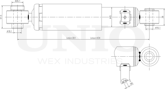 Амортизатор подвески (Unio). Артикул SAB-10740