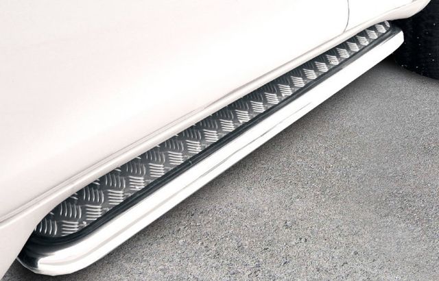 Пороги Slitkoff d76 с листом усиленная для Toyota Land Cruiser Prado 150 2й Рестайлинг 2017-2026. Артикул TOP17-008