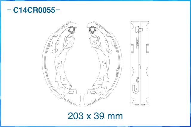 Колодки тормозные задние барабанные (Cworks). Артикул C14CR0055