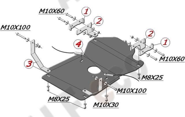 Защита Alfeco для МКПП и РК УAЗ Хантер 2007-2026. Артикул ALF.39.03
