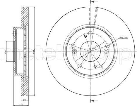 Тормозной диск Metelli. Артикул 23-1685C