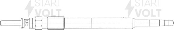 Свеча накаливания (накала) StartVOLT для Opel Omega B 2000-2003. Артикул GLSP 098