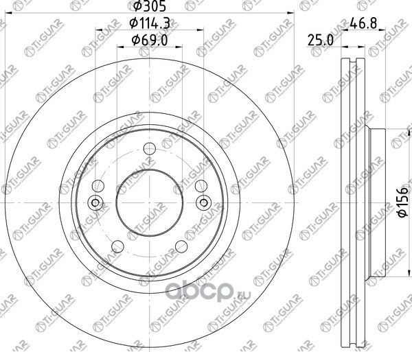 Диск тормозной (TI-Guar). Артикул TG51712C1000