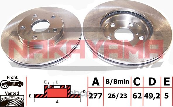 Диск тормозной (Nakayama). Артикул Q4884