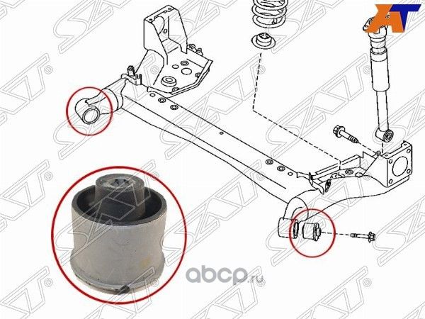 Сайлентблок задней балки  MAZDA2  2007 (SAT). Артикул STD65128460