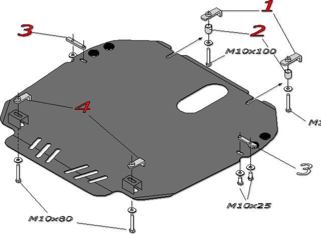 Защита Alfeco для картера и КПП Mazda CX-7 2006-2013. Артикул ALF.13.06