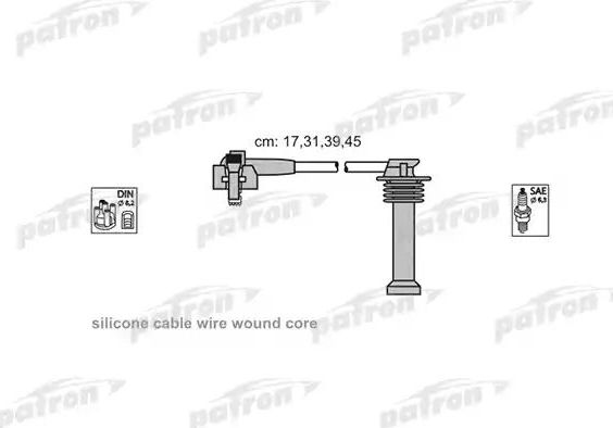 Высоковольтные провода (провода зажигания) (комплект) Patron (Силикон). Артикул PSCI2005