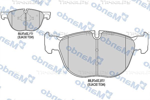 Тормозные колодки Mando передние для BMW X6 I (E71) 2008-2014. Артикул MBF015256