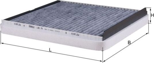 Салонный фильтр Mahle-Knecht. Артикул LAK 74