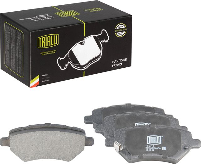 Тормозные колодки Trialli (Low-Metallic) передние для Chery M11 (A3) 2008-2014. Артикул PF 2711