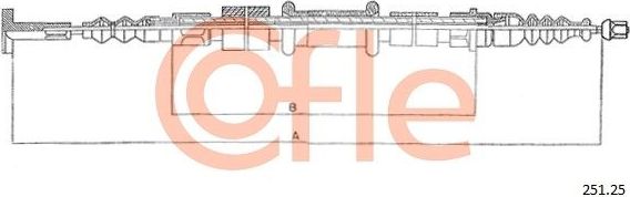 Трос ручника (тросик ручного тормоза) Cofle. Артикул 92.251.25