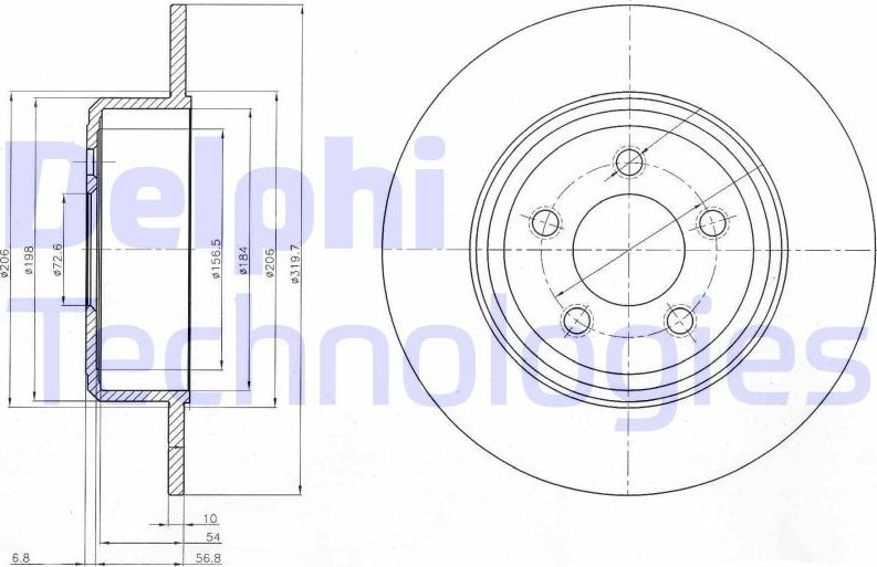 Тормозной диск Delphi. Артикул BG4074